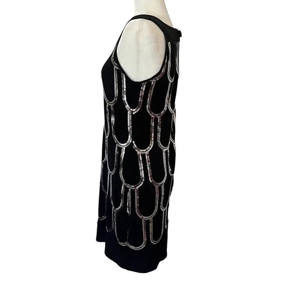Black Sequined Cocktail Dress. Sleeveless. Size 4. Great Condition!